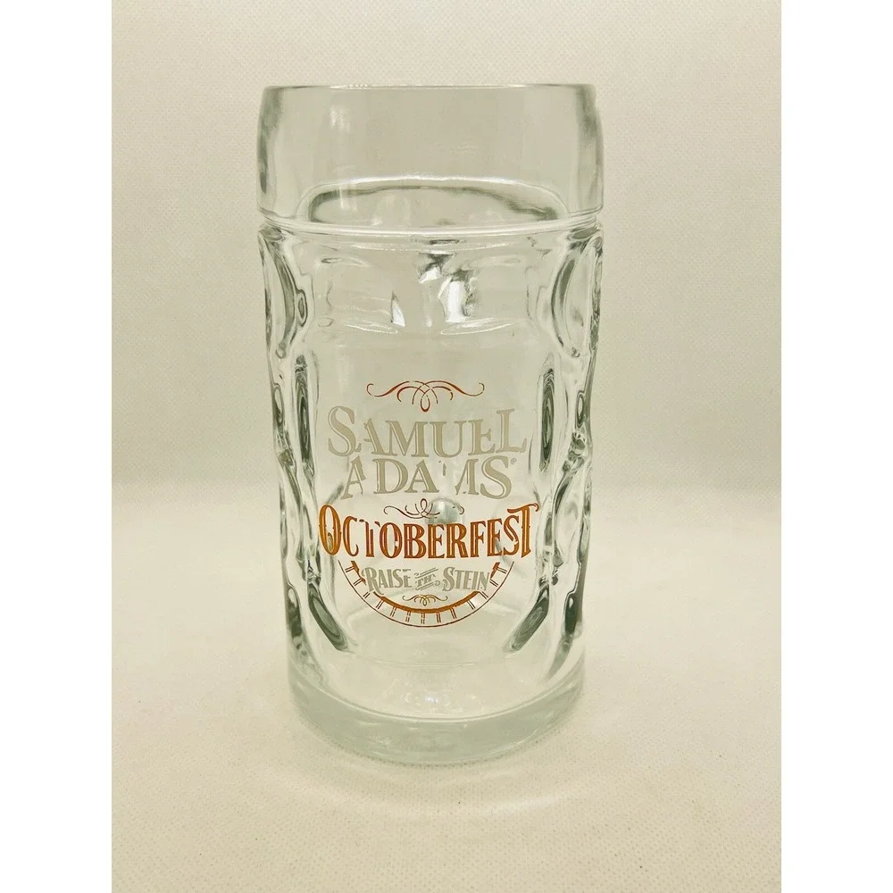 Samuel Sam Adams Oktoberfest Beer Mug Dimpled Stein - 0.5L Raise the Stein Glass